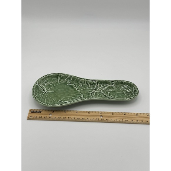 Olfaire Made In Portugal Spoon Rest Green Majolica Cabbage Leaf #1 - Picture 4 of 6